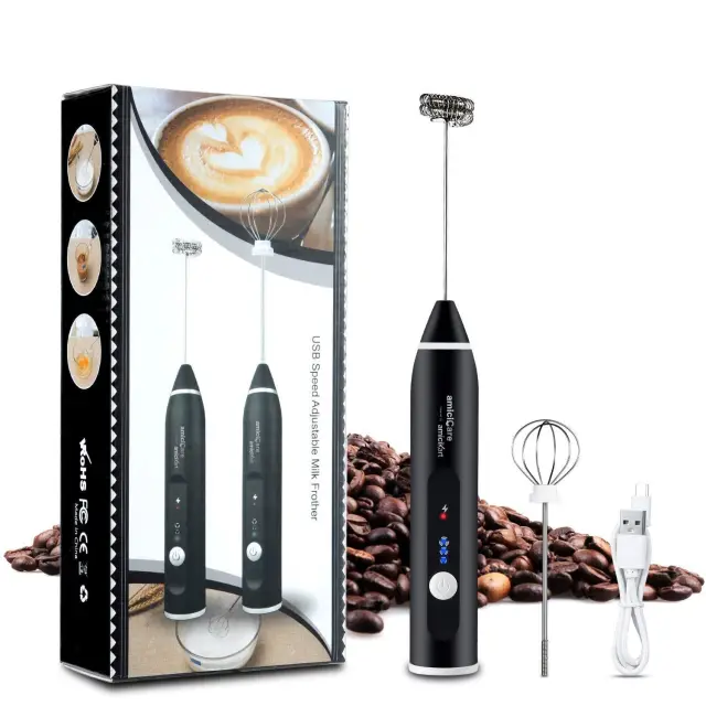 Rechargeable Drink Frother, Portable Hand Blender For Lassi, Milk, Coffee, Egg Beater Mixer - Coffee Mixer. রিচার্জেবল ড্রিংক ফ্রদার, লস্যি, দুধ, কফি, ডিম বিটার মিক্সারের জন্য পোর্টেবল হ্যান্ড ব্লেন্ডার - কফি মিক্সার