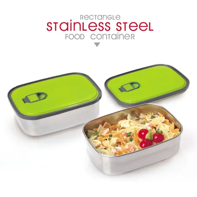650 ml Rectangle Stainless Steel Food Container/Lunch Box 1 pcs