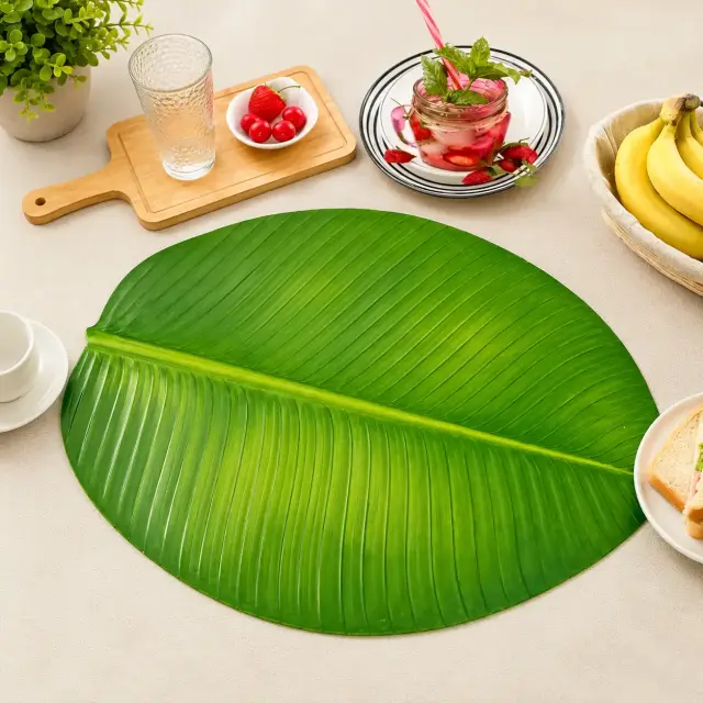 ৬ পিস কলা পাতা ডাইনিং টেবিল ম্যাট / 6 Pcs Banana Leaf Table Mat Set