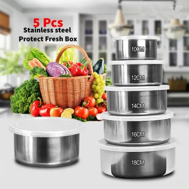 5 piece Bati box ,স্টেইনলেস স্টিলের ঢাকনা সহ খাবারের বক্স ৫ পিস, stainless steel box 5 piece,5pcs box,