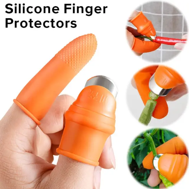 Silicone Finger Protector for vegetables cutting (6 Pieces) 1 Set