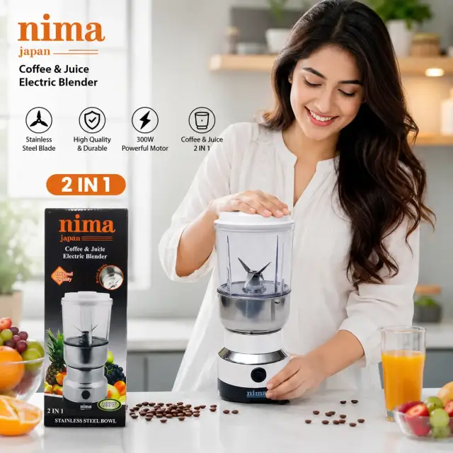 Nima 2 In 1 Blender & Grinder, Electric Grinder & Juicer,Nima 2-in-1 ইলেকট্রিক ব্লেন্ডার এবং গ্রাইন্ডার