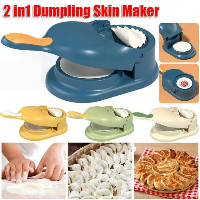 2 in 1 Dumpling Pitha Maker, Manual Dough Presser Dumpling Wrapper Mold Dough Pressing Tool Kitchen Pastry Baking Tools