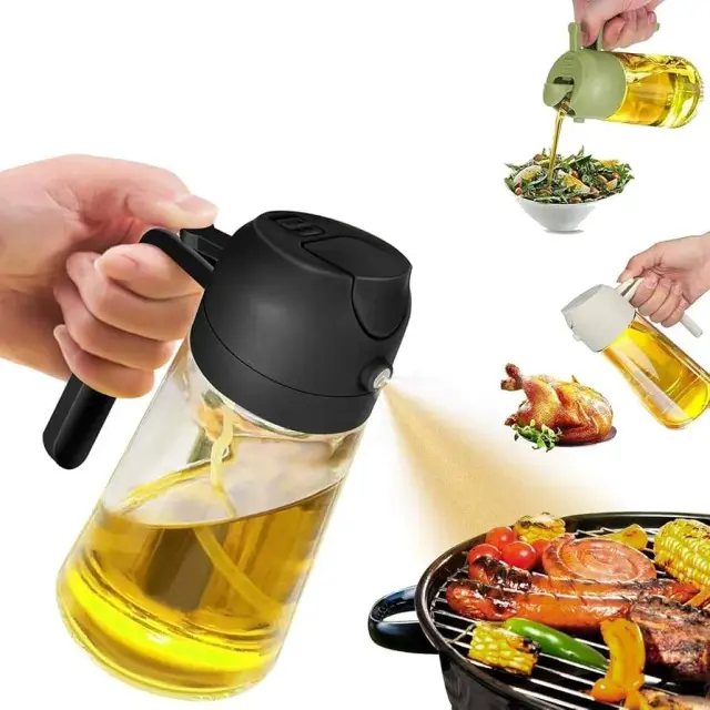 2-in-1 Oil Sprayer & Oil Dispenser Bottle (500ml) প্রিমিয়াম ২-ইন-১ তেল স্প্রেয়ার ও তেল ডিসপেন্সার বোতল (৫০০ml) | স্প্রে ও ঢালুন একই বোতলে 6