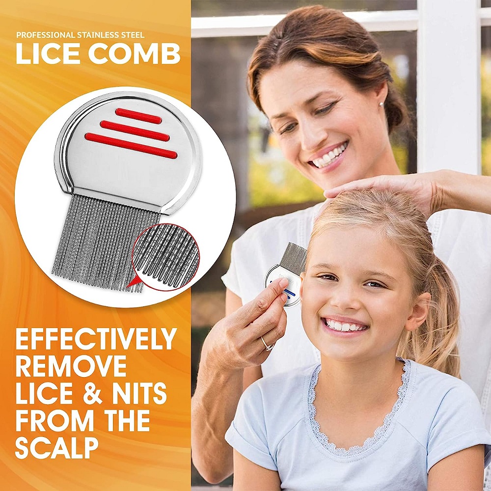 স্টেইনলেস স্টিলের উকুন অপসারণের চিরুনি, Stainless Steel Lice Removal Comb 7