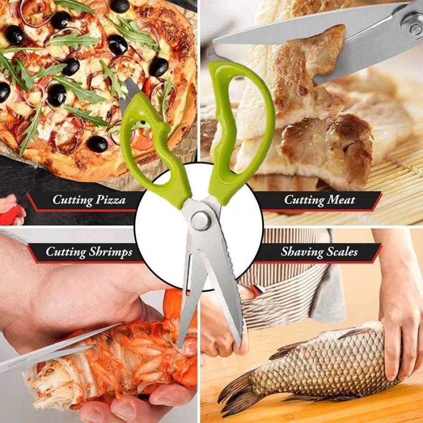 8 In 1 Kitchen Scissors, Multi-Functional kitchen Scissor- ৮ ইন ১ রান্নাঘরের কাঁচি, মাল্টি-ফাংশনাল রান্নাঘরের কাঁচি 4