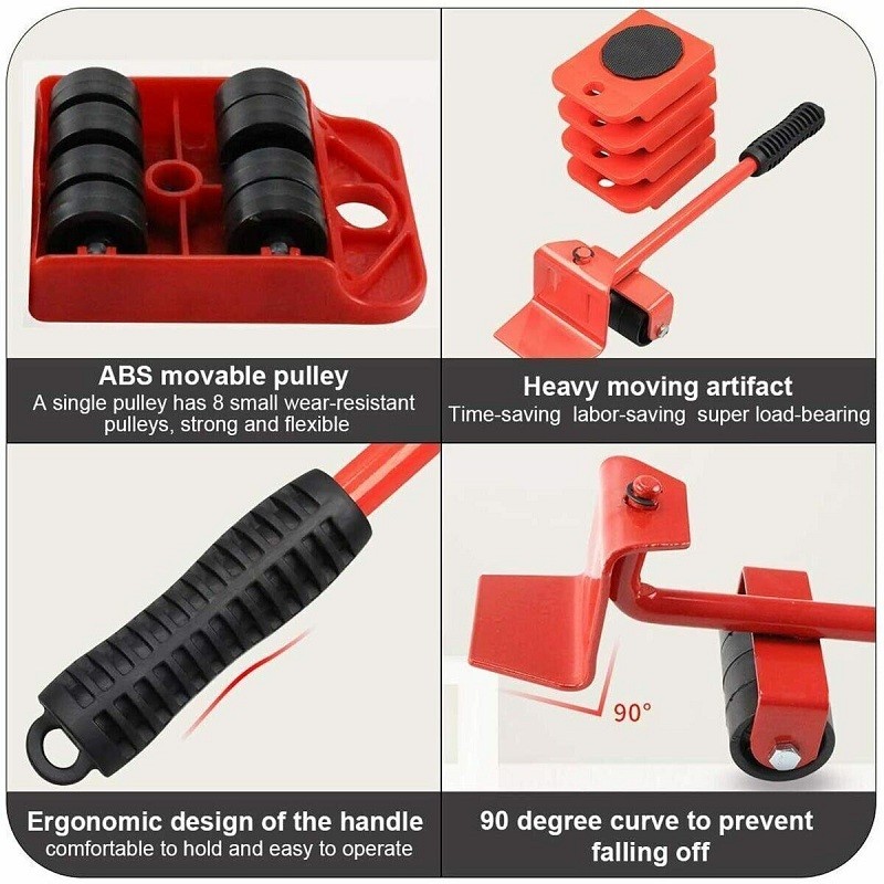 Furniture Easy Moving Tool Set, Heavy Furniture Moving & Lifting System, Maximum Load Weight 6