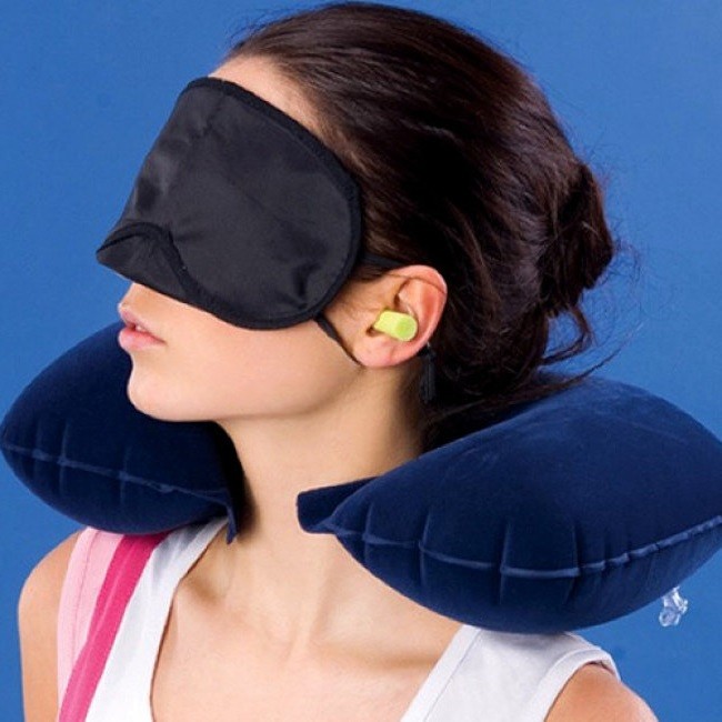 Travel Selection 3 in 1 with Comfort Neck Pillow Sleeping Eye Mask & Travel Earplug Set 4