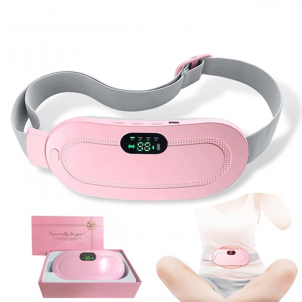 Menstrual Heating Pad & Slimming Massage Belt with LCD Display, Portable Warm Uterine Belt, Electric Menstrual Cramp Heating Belt with 3 Heat Levels and Massage Modes, USB Rechargeable, Indisposition Gift for Women 9