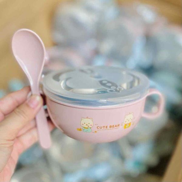 Stainless Steel Baby Feeding Bowl with Spoon Set 4