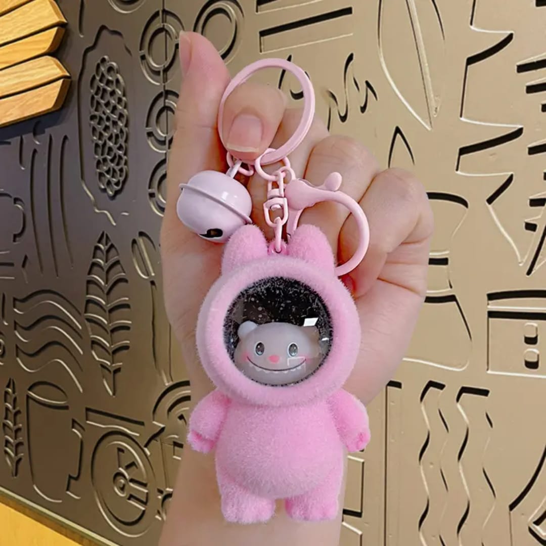 Labubu Luminous Astronaut Keychain with LED Light and Sound Effects