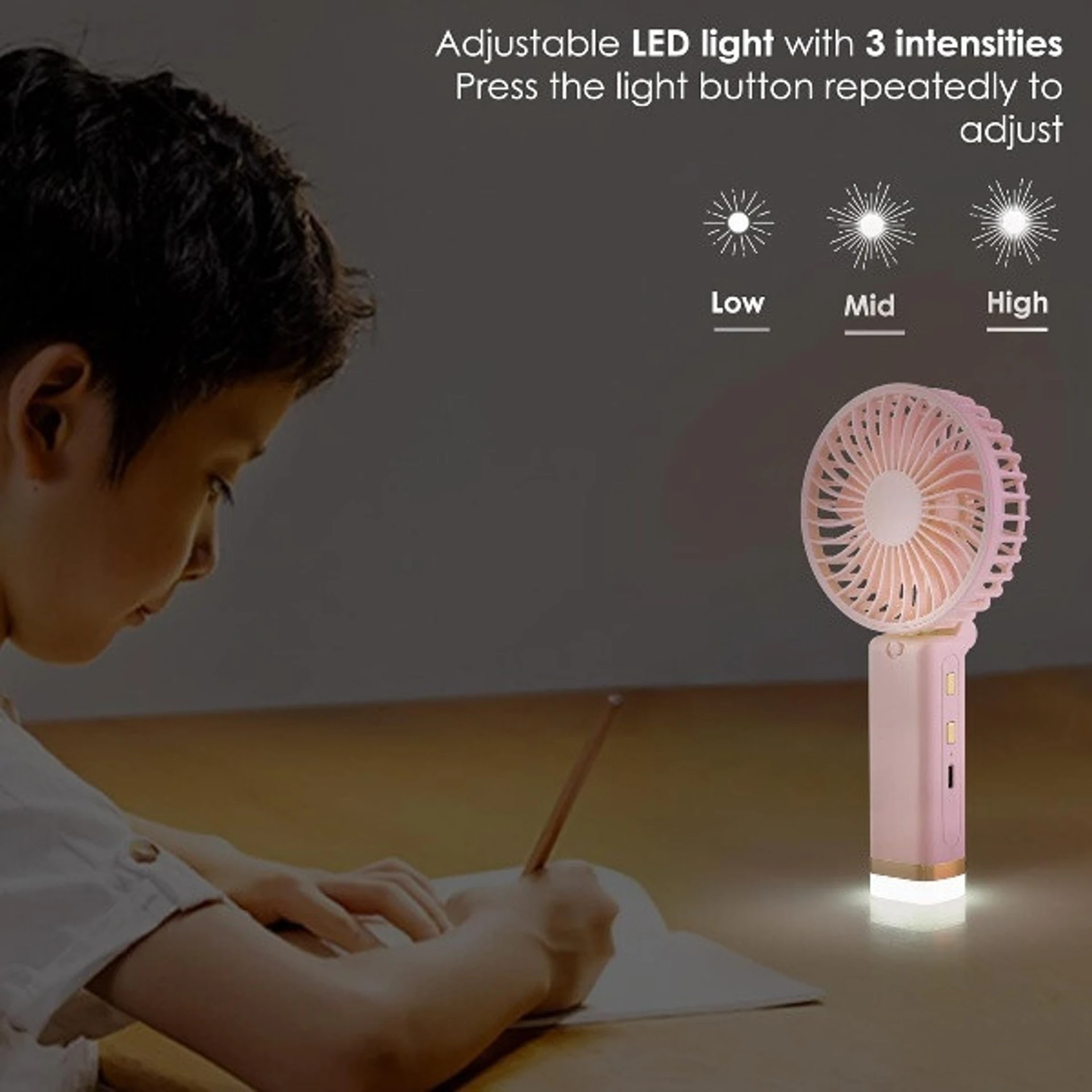 JYSUPER JY-2517A Rechargeable Mini Foldable Hand Fan With Box For Indoor or Outdor 2