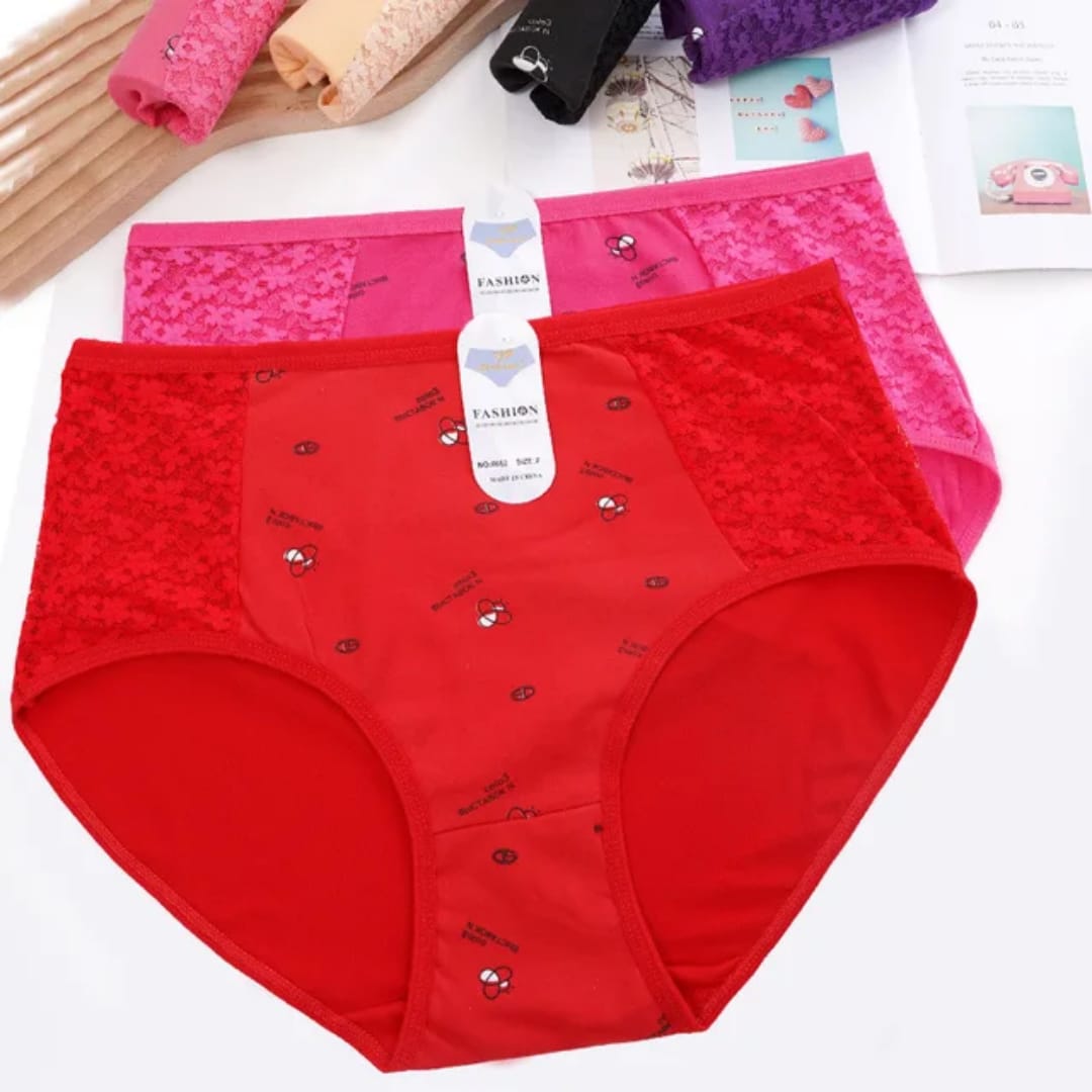 Shuifangxia Premium Cotton Lace Briefs Set for Women 5