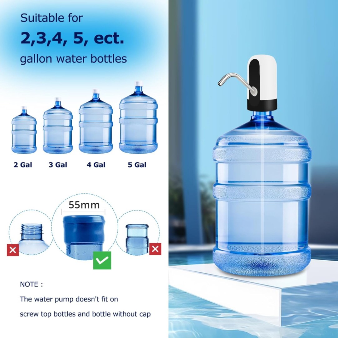 Automatic Water Dispenser With Switch and USB Charging Pump 5