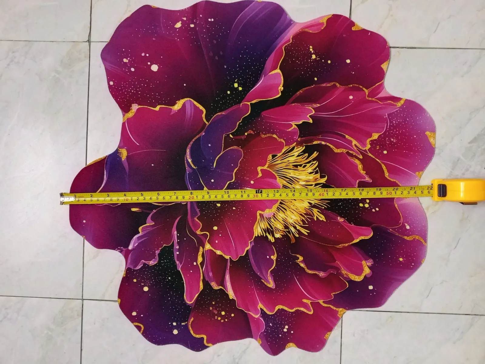 3D Purple Flower Floor Mat |Luxury Peony (পিওনি ফুল), Non-Slip Soft Floral Rug for Bedroom, Living Room & Bathroom,লাক্সারি ৩ডি বেগুনি ফুল আকৃতির ফ্লোর ম্যাট | নন-স্লিপ সফট ফ্লোর রাগ ঘর, বাথরুম ও লিভিং রুমের জন্য 3