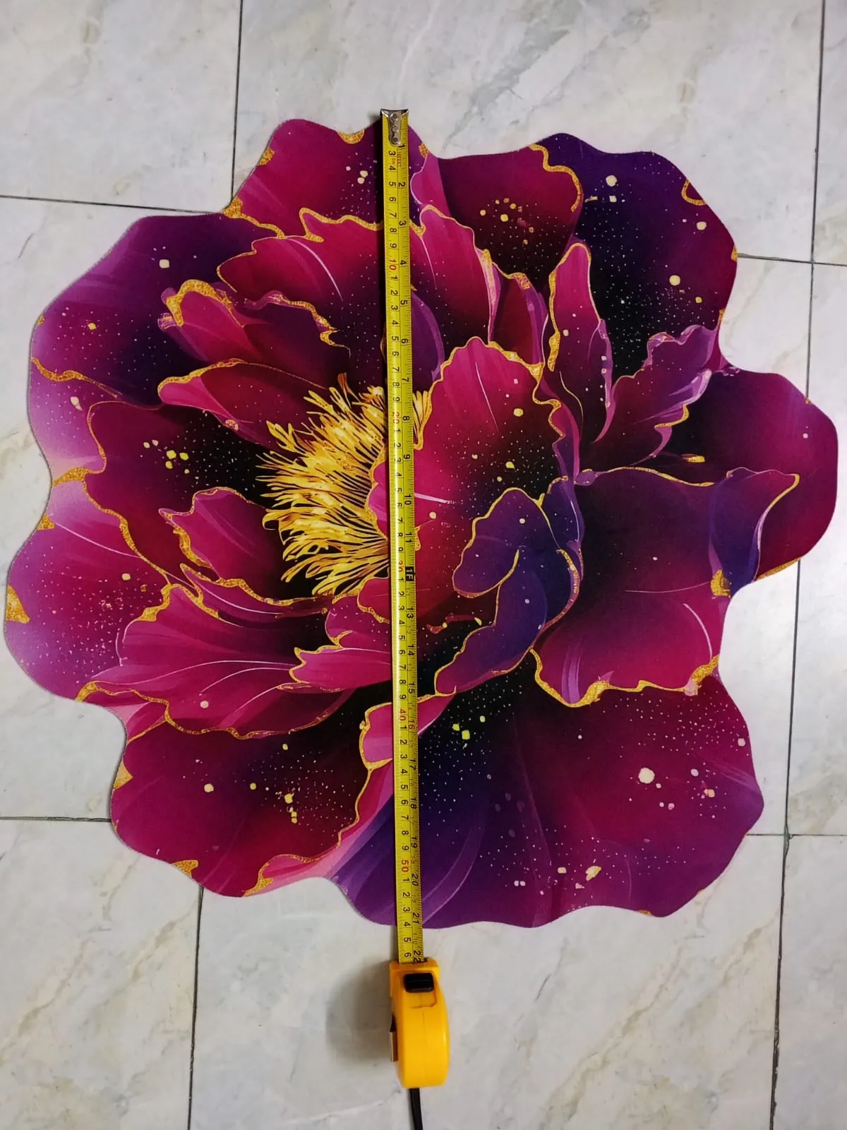 3D Purple Flower Floor Mat |Luxury Peony (পিওনি ফুল), Non-Slip Soft Floral Rug for Bedroom, Living Room & Bathroom,লাক্সারি ৩ডি বেগুনি ফুল আকৃতির ফ্লোর ম্যাট | নন-স্লিপ সফট ফ্লোর রাগ ঘর, বাথরুম ও লিভিং রুমের জন্য 4