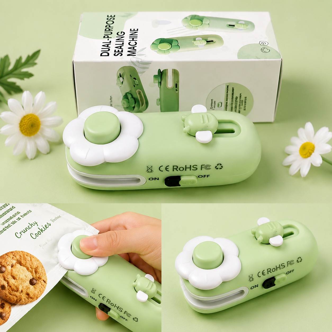Dual-Purpose Mini Portable Bag Sealing Machine (রিচার্জেবল)