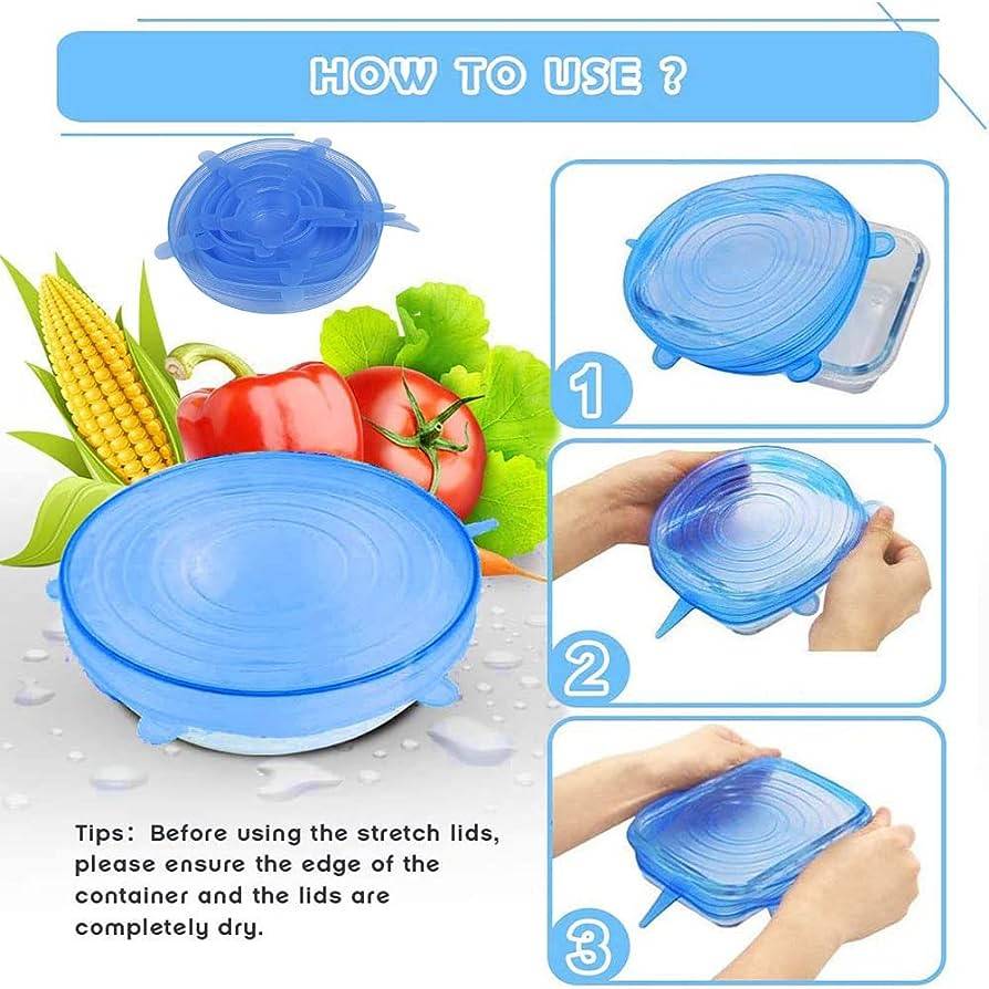 6pcs Silicon Food Cover Set 6