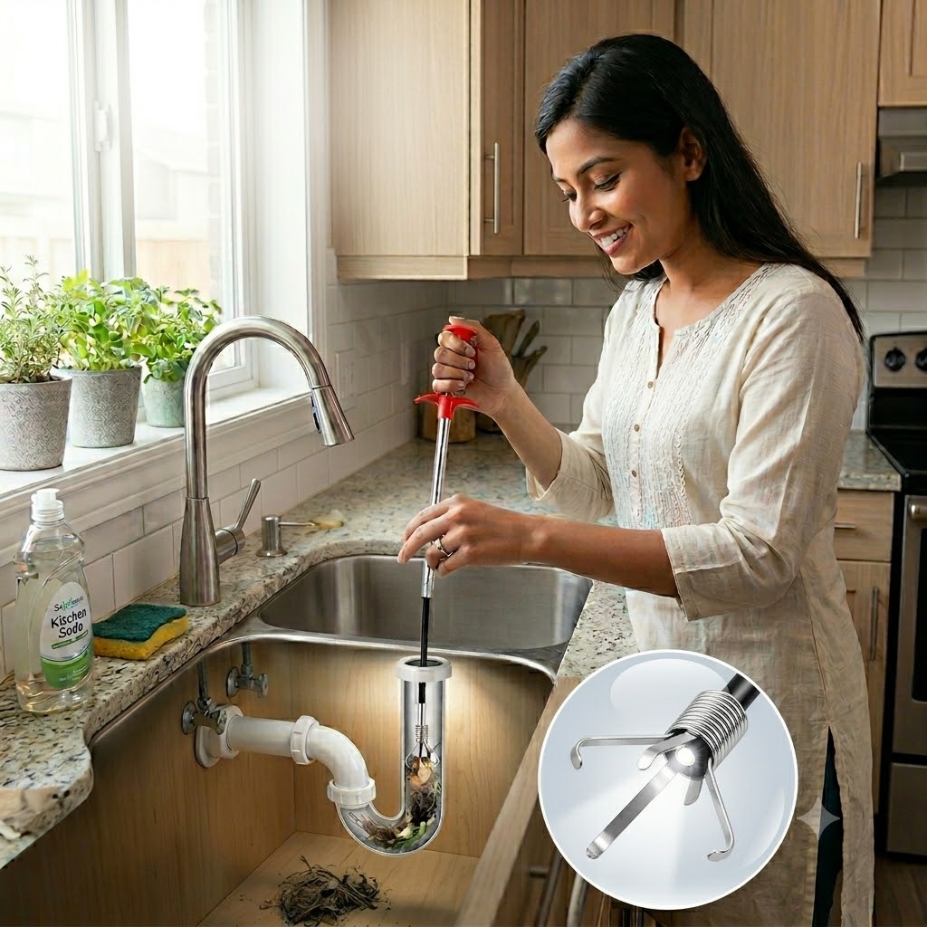 ড্রেন ক্লিনার ক্লগ রিমুভাল ক্লিনিং টুল / Drain / Basin pipe/ Tar Cleaner 2
