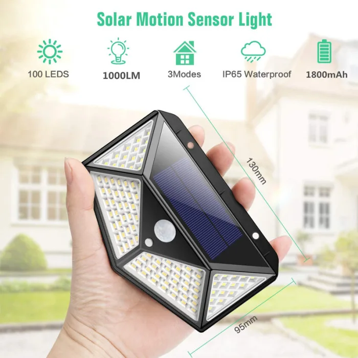 100 LED Solar Wall Light | সোলার মোশন সেন্সর লাইট 3