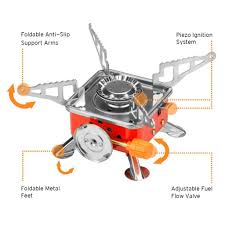 Portable Card Type Campaign Butane Gas Stove Burner With Steel Pipe And Regulator 3