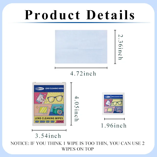 Premium Lens Cleaning Wipes (100 PCS Box) / প্রিমিয়াম লেন্স ক্লিনিং ওয়াইপস (১০০ পিস বক্স) 6