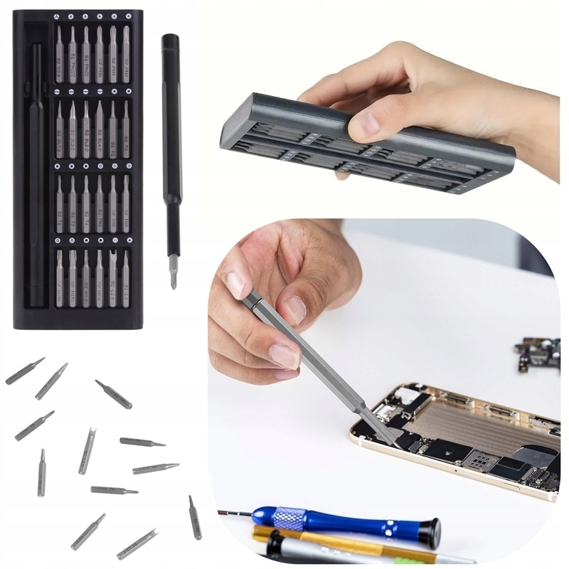 24 in 1 Precision Screwdriver Set with Magnetic Driver, Jiffix Pocket Manual Screwdriver Tool Kit with Sliding Closure, Mini Professional Repair Tools for Electronics/Watch/Camera/Laptop/Glasses 5