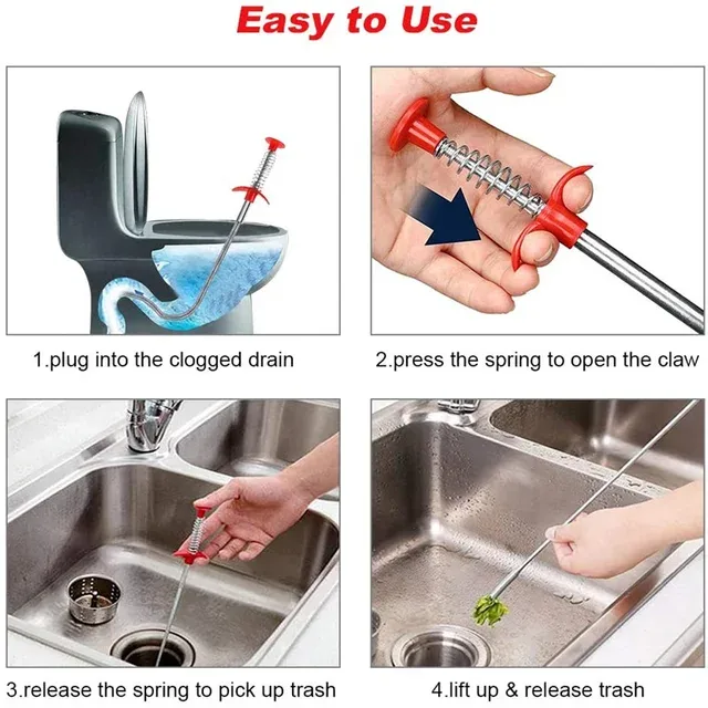 ড্রেন ক্লিনার ক্লগ রিমুভাল ক্লিনিং টুল / Drain / Basin pipe/ Tar Cleaner 4