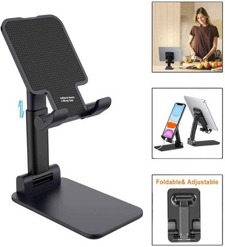 Folding Desktop Phone Stand, Foldable Mobile Phone Holder, Adjustable Desktop Tablet Holder Table Cell Foldable Extend Support Desk Mobile Phone Holder Stand 2