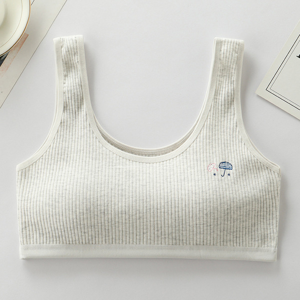 Premium Soft Cotton Ribbed Training Bra for Teenagers and Junior Girls - Multi-Color Pack 9
