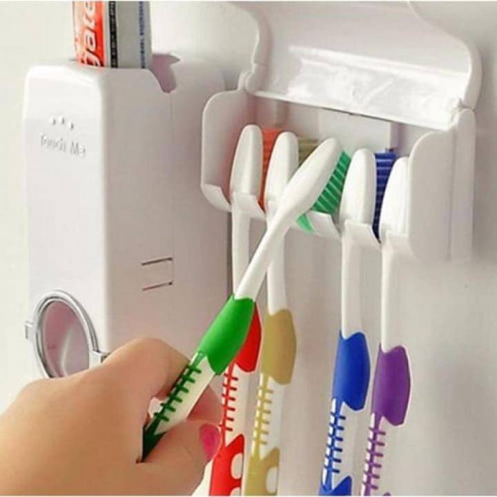 Automatic Toothpaste Dispenser With Toothbrush Holder 1