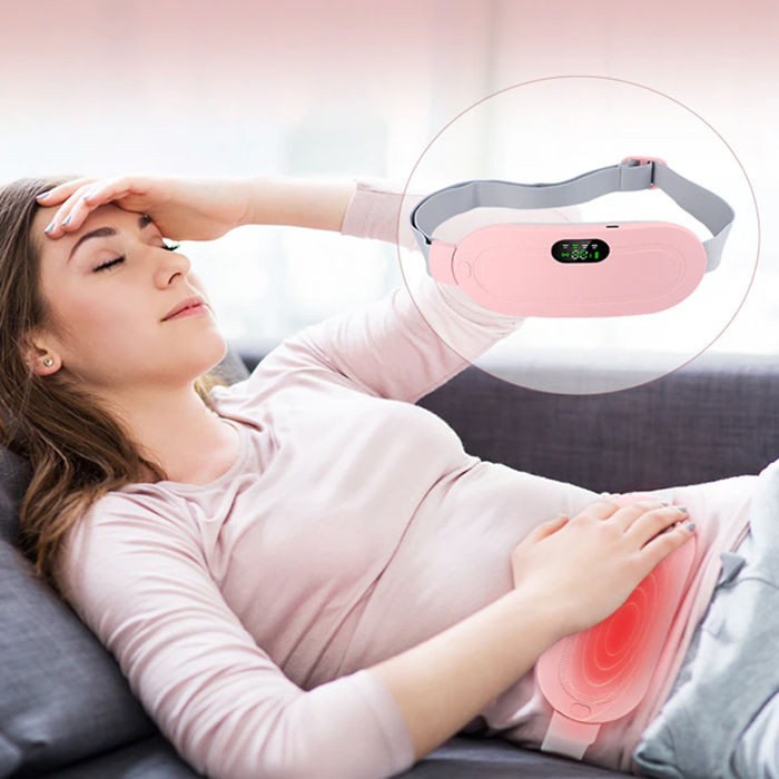 Menstrual Heating Pad & Slimming Massage Belt with LCD Display, Portable Warm Uterine Belt, Electric Menstrual Cramp Heating Belt with 3 Heat Levels and Massage Modes, USB Rechargeable, Indisposition Gift for Women 5