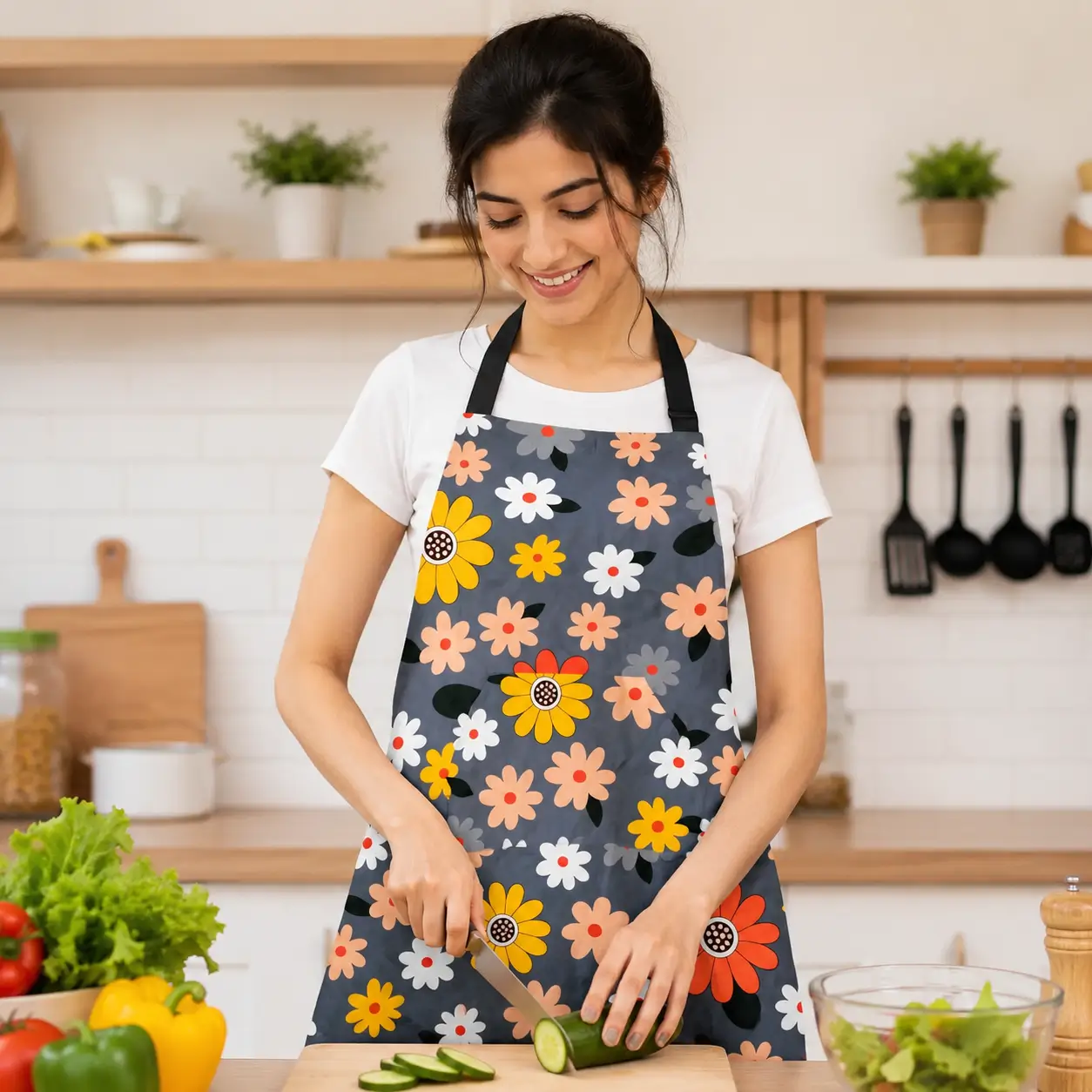 Premium Printed Kitchen Apron (Random Design) হাই কোয়ালিটি প্রিন্টেড কিচেন এপ্রন