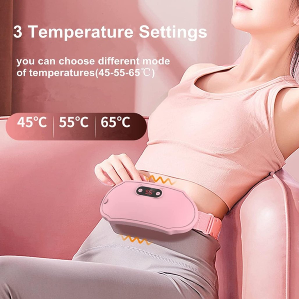 Menstrual Heating Pad & Slimming Massage Belt with LCD Display, Portable Warm Uterine Belt, Electric Menstrual Cramp Heating Belt with 3 Heat Levels and Massage Modes, USB Rechargeable, Indisposition Gift for Women 7