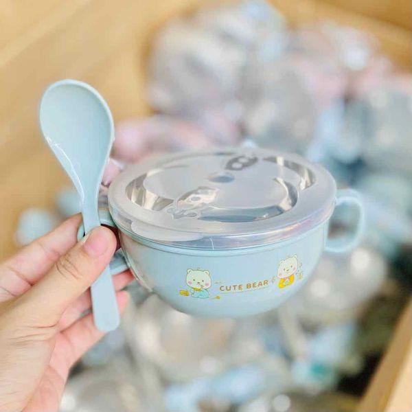 Stainless Steel Baby Feeding Bowl with Spoon Set 3