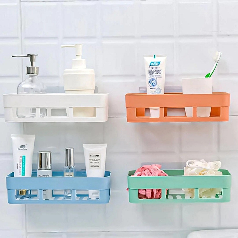 3pcs Kitchen Bathroom Storage Shelf, Wall Hanging Bathroom Shelves Storage Shelf Rack 7