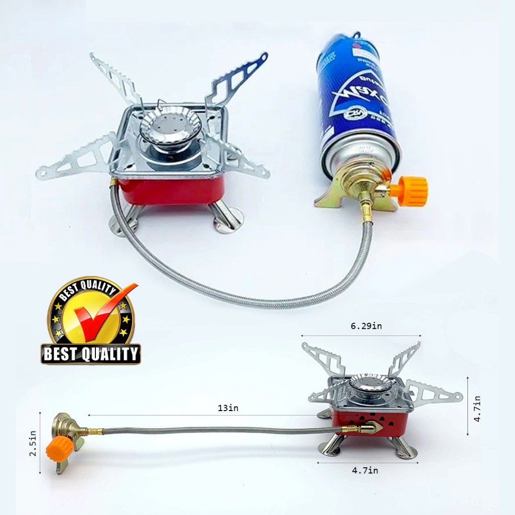 Portable Card Type Campaign Butane Gas Stove Burner With Steel Pipe And Regulator 8