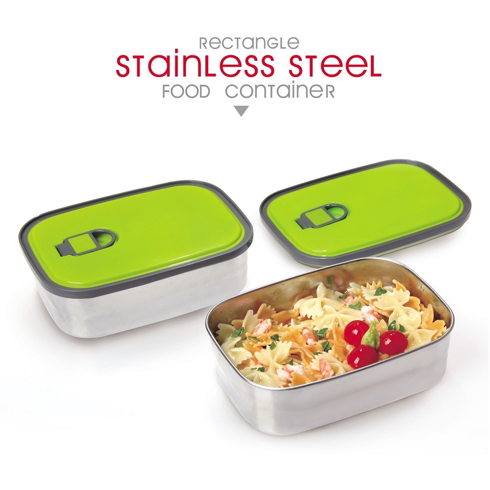 650 ml Rectangle Stainless Steel Food Container/Lunch Box 1 pcs