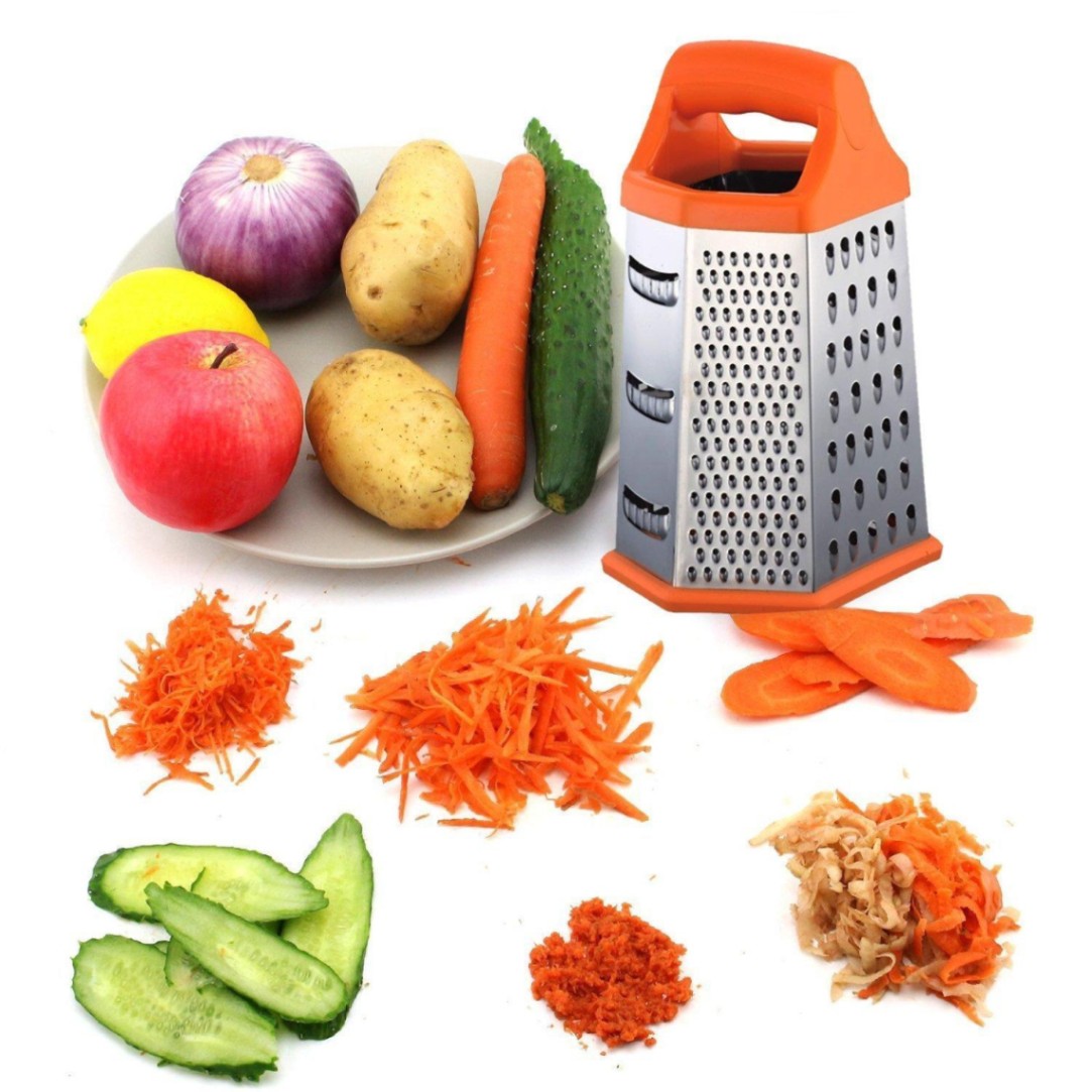 Stainless Steel Tower Grater, 6-Sided Kitchen Grater and Slicer 7