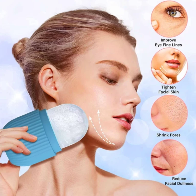 Ice Roller For Face, Beauty Facial Massage Ice Roller, Glow Cube Ice Roller for Face, Skin Care Tools for Eye Wrinkles, Acne Puffiness Relief 3