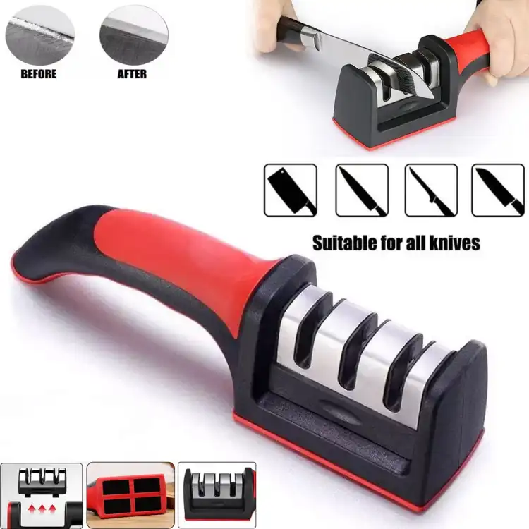 Knife Sharpener Stainless Steel Kitchen Tool Sharpening Stone Grinder Knives Sharpener Kitchen Tools