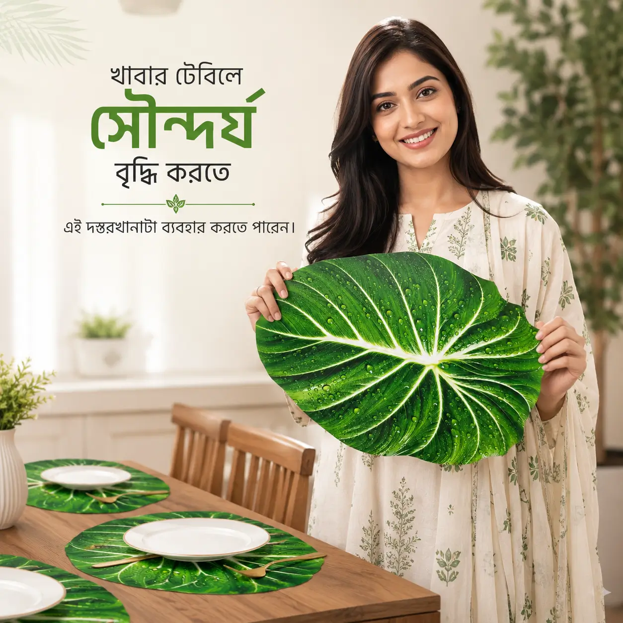 কচু পাতা দস্তরখানা | Dining Table Mat 6 Pcs 5