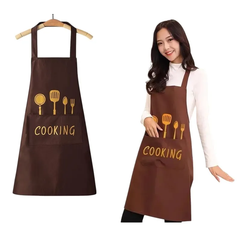 Kitchen Cooking Apron, Waterproof & Anti-Oil Polyester Kitchen Apron, Restaurant Apron for Chef Cooking 4
