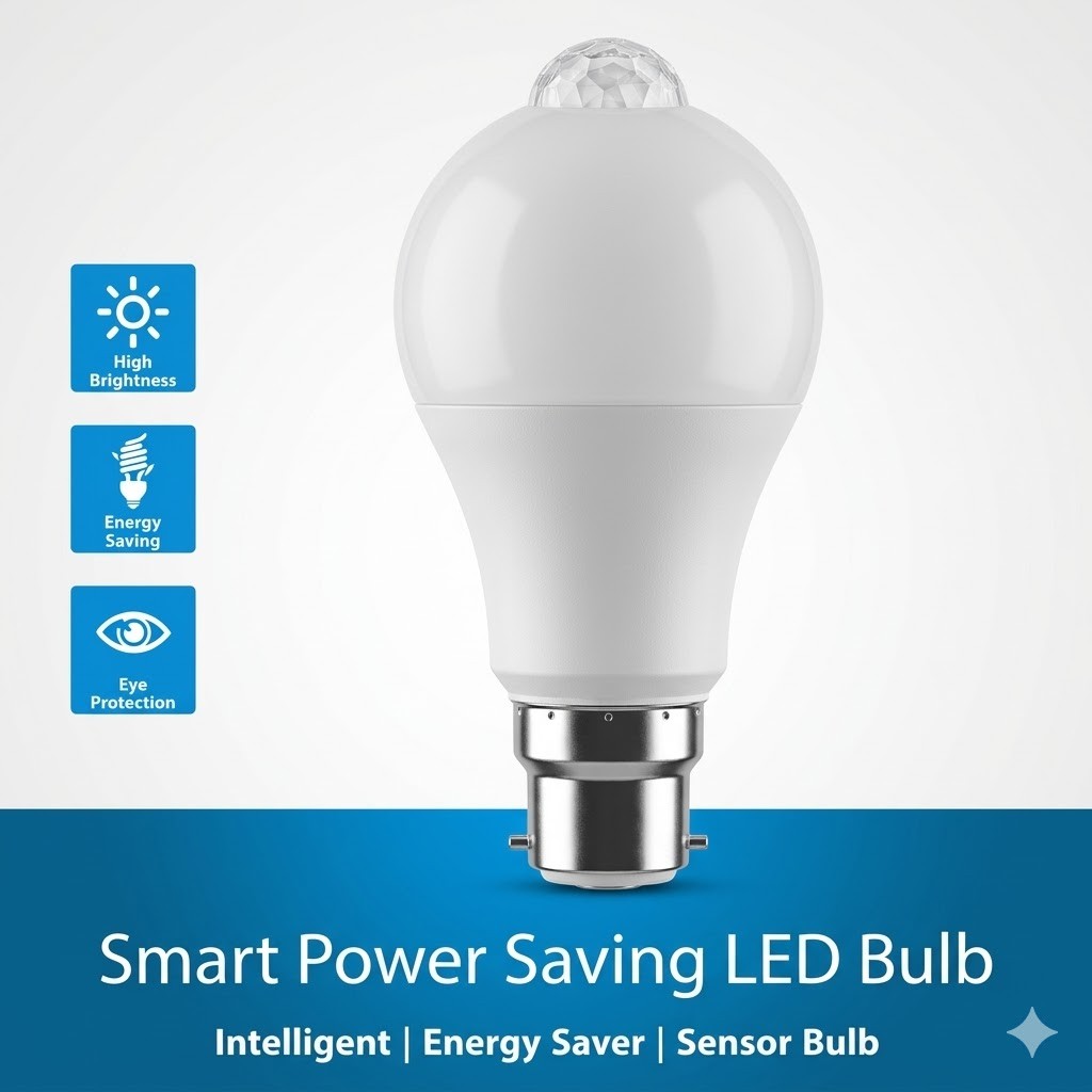 LED মোশন সেন্সর লাইট বাল্ব 15W স্মার্ট PIR LED বাল্ব অটো অন/অফ নাইট লাইট 8