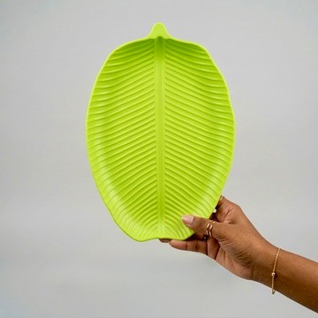 প্লাস্টিক কলা পাতা সার্ভিং প্লেট / Premium Plastic Banana Leaf Serving Plate 4
