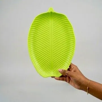 প্লাস্টিক কলা পাতা সার্ভিং প্লেট বড় সাইজ / Premium Plastic Banana Leaf Serving Plate Big Size 4